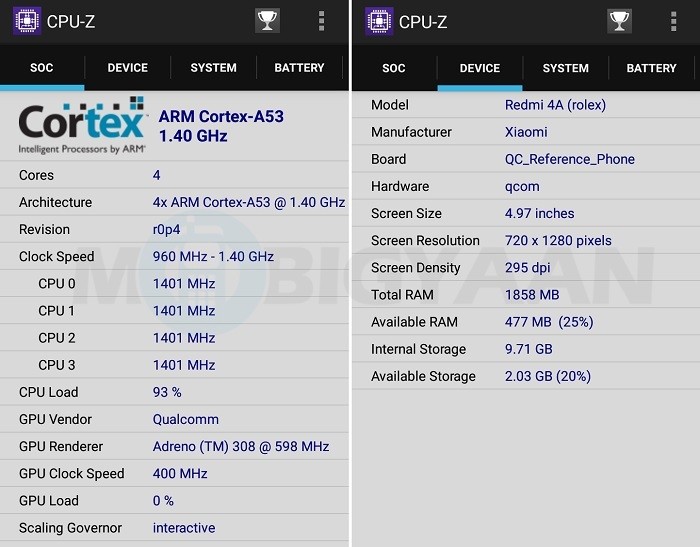 В основе Snapdragon 425 SoC лежат четыре процессора ARM Cortex A53 с тактовой частотой 1,4 ГГц