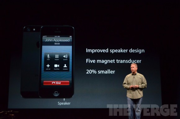 В iPhone 5 компанія поліпшила динаміки, при цьому зменшивши їх розмір на 20%