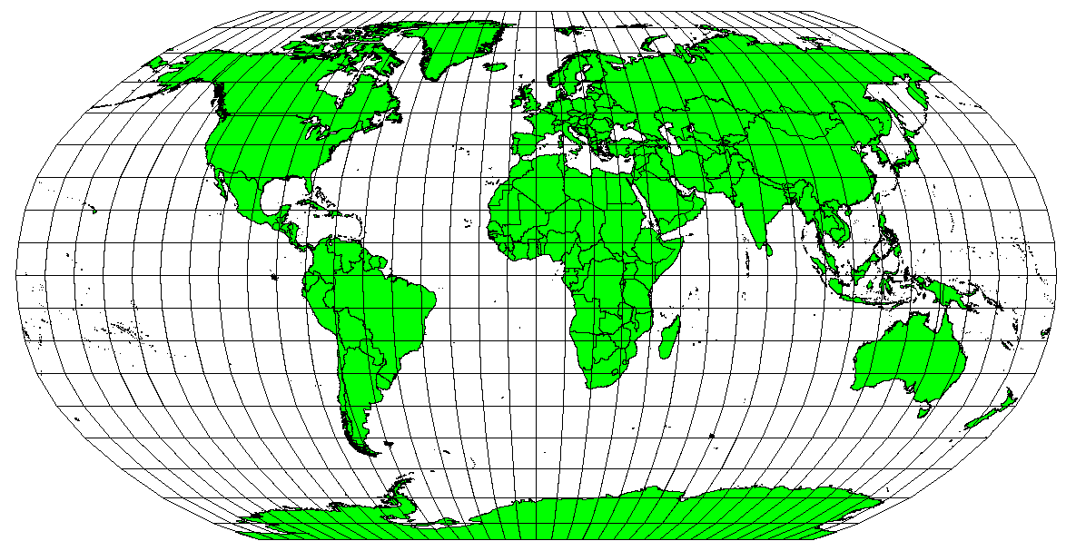 Examples of compromise projections are the Winkel Tripel projection and the Robinson projection (see   figure_robinson_projection   ), Which are often used for world maps